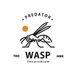 vintage retro hipster wasp logo vector outline monoline art icon