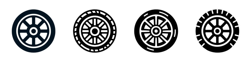 Set car tire icon, flat icon isolated. Vector illustration