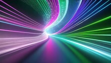 Abstract Futuristic Background Portal Tunnel With Pink Blue And Green Glowing Neon Moving High Speed Wave Lines And Flare Lights Data Transfer Concept Science Style Wallpaper