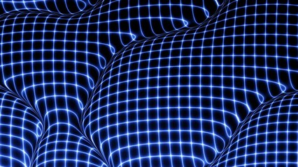 Leinwandbilder - Technology digital wave background concept. Beautiful motion waving dots texture with glowing lines. Cyber or technology background.