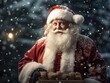 © aporn - Happy Santa Claus Saint Nicholas greetings on xmas eve Merry Christmas Happy New Year