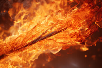 Poster -  A close-up view of a lit match at the moment of ignition, with the flame bursting forth, showcasing detailed fire texture and the energy release.
