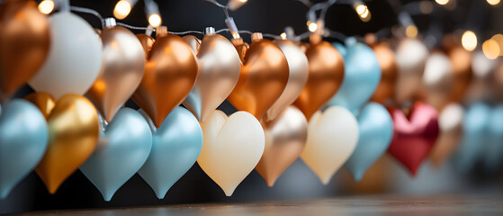 Wall Mural - beautiful holiday background for valentine's day, new year. decorative heart background. abstract te