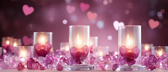 Wall Mural - beautiful holiday background for valentine's day, new year. decorative heart background. abstract te