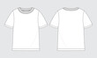 T shirt tops technical drawing fashion flat sketch vector illustration template for boys 