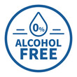 Alcohol Free Sign In Blue Circle Line Shape For Label Product Warranty Guarantee Information Business Marketing
