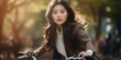 © Lidok_L - Elegant office-style Asian girl on bike.