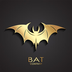 Wall Mural - 3d gold bat shape logo design