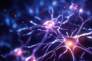 Poster - Glowing Neuron Network In Brain