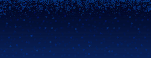 Wall Mural - Blue Christmas banner with snowflakes and stars. Merry Christmas and Happy New Year greeting banner. Horizontal new year background, headers, posters, cards, website. Vector illustration