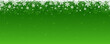Green Christmas banner with snowflakes and stars. Merry Christmas and Happy New Year greeting banner. Horizontal new year background, headers, posters, cards, website. Vector illustration