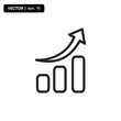 © Maftuh - Growth diagram with arrow going up vectot icon. Vector bar chart illustration. Business graph. Success business symbol.