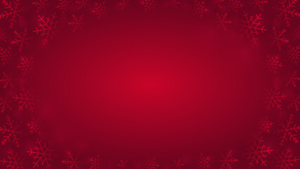 Wall Mural - Red christmas background with snowflakes