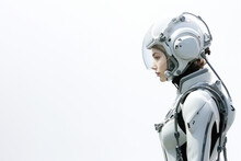 Futuristic Science Fiction Female Space Explorer Wear Armor Vest, Latex Suit