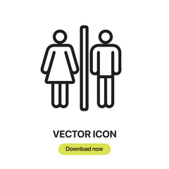 Aufkleber - Toilet icon vector. Linear-style sign for mobile concept and web design. Toilet symbol illustration. Pixel vector graphics - Vector.	