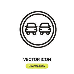 Poster - No Overtaking icon vector. Linear-style sign for mobile concept and web design. No Overtaking symbol illustration. Pixel vector graphics - Vector.	