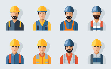 Construction worker - 2D flat color avatar, vector illustration