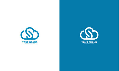 Wall Mural - Letter s cloud logo, vector graphic design