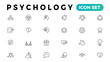 © artnazu - Psychology, Positive thinking line icons collection. Psychology, charity, family, happy, peace icons. UI icon set. Thin outline icons pack
