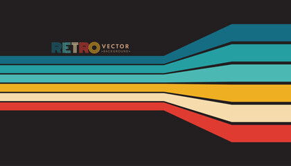 Wall Mural - retro stripes background. 70s colors concept. rainbow line wallpaper. vector illustration.