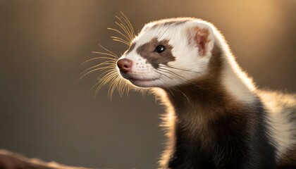 a ferret portrait, wildlife photography