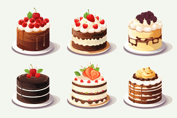 Wall Mural - Cake isolated vector style on isolated background illustration