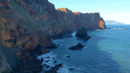 Wall Mural - View of the rocks of the island in the Atlantic Ocean