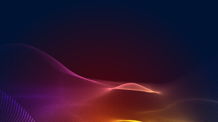 Wall Mural - abstract dot red purple wave gradient texture technology background.