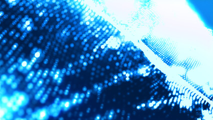 Wall Mural - abstract dot white blue wave gradient texture technology background.