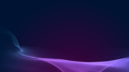Canvas Print - abstract dot blue purple wave gradient texture technology background.