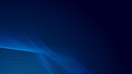 Wall Mural - abstract dot white blue wave gradient texture technology background.
