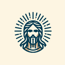 Christian Symbol Jesus Christ Falt Logo Icon. Christianity Logo