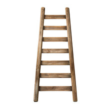 Old Wooden Ladder Isolated On Transparent Background Remove Png, Clipping Path, Pen Tool