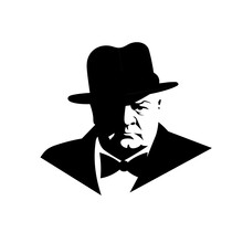 Winston Churchill, Black And White Icon Of Winston Churchill