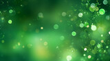 Fototapeta  - Background wallpaper of abstract green and emerald, malachite bokeh water splashes and bubbles Blurred shiny, glowing festive backdrop for xmas, party, holiday, birthday, invitation.