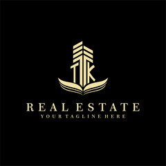 Initial building real estate logo design