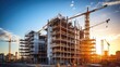 © sambath - Building under construction, construction site, scaffolding, cranes