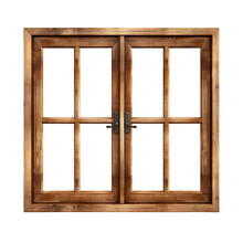 Wooden Window Frame Isolated On Transparent Background Remove Png, Clipping Path, Pen Tool