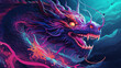A synthwave dragon chinese new year zodiac background