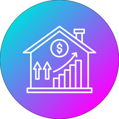 Canvas Print - House Price Increase Icon