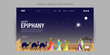 Vector illustration of Happy Epiphany Website landing page banner Template