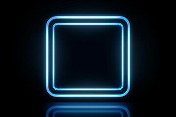 Poster - Square Neon Frame on Black Background