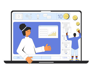 Instructional design and learning management system. Vector concept.