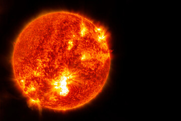 Wall Mural - The sun on a dark background in space. Elements of this image furnished by NASA