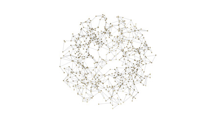 Abstract 3d rendering of network concept. Modern background. Futuristic shape with spheres and lines. Design for poster, cover,