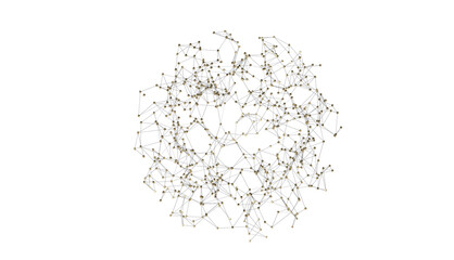 Aufkleber - Abstract 3d rendering of network concept. Modern background. Futuristic shape with spheres and lines. Design for poster, cover,