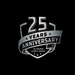 © JohnyBlack - 25 years anniversary celebration design template. 25th anniversary logo. Vector and illustration.