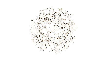 network shape. Abstract 3D render