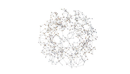 Motion of digital data flow. Communication and technology network concept with moving lines and dots