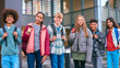 © Monkey Business - Portrait Showing Class Of Secondary Or High School Pupils Standing Outside School Building